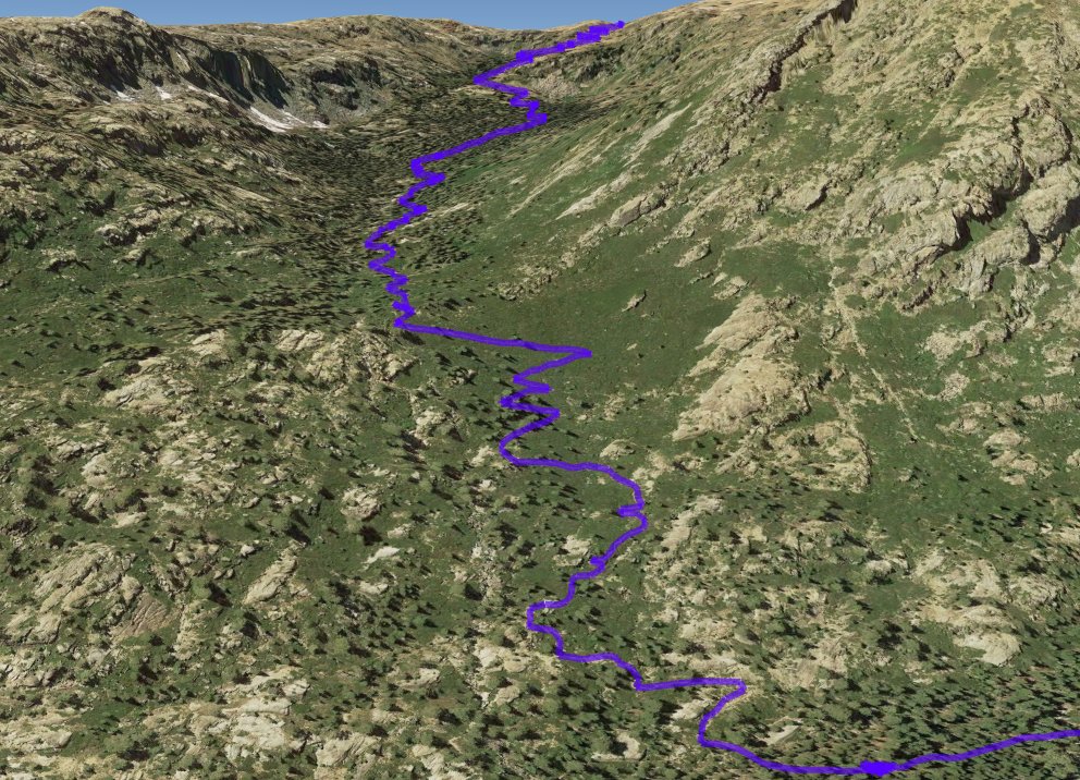 GPS route of the climb ahead