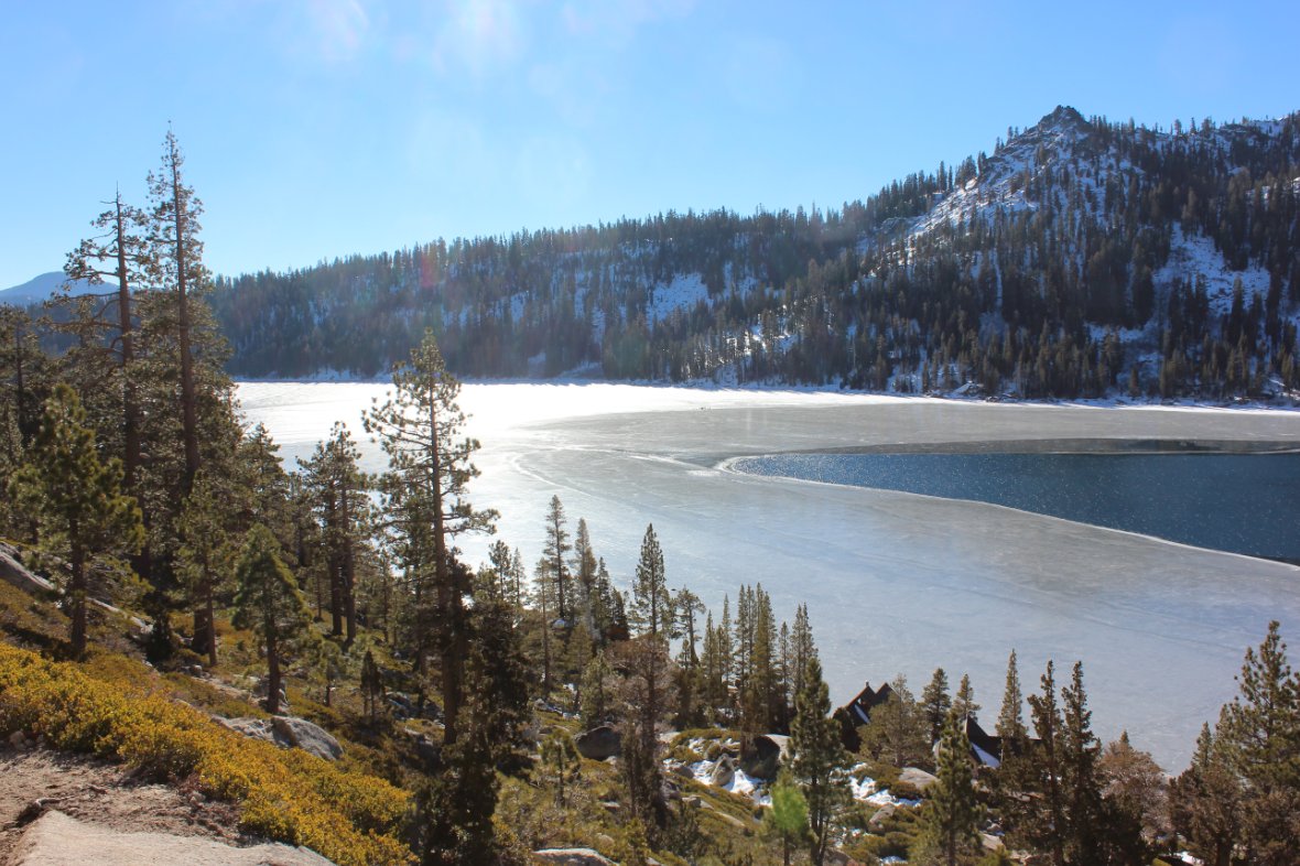 Semi-frozen lake