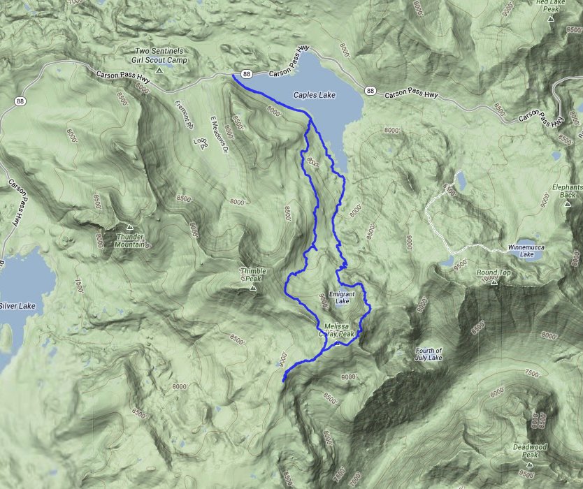 Melissa Coray Hike Route