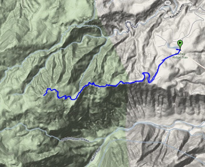 Waihee Ridge Trail Route