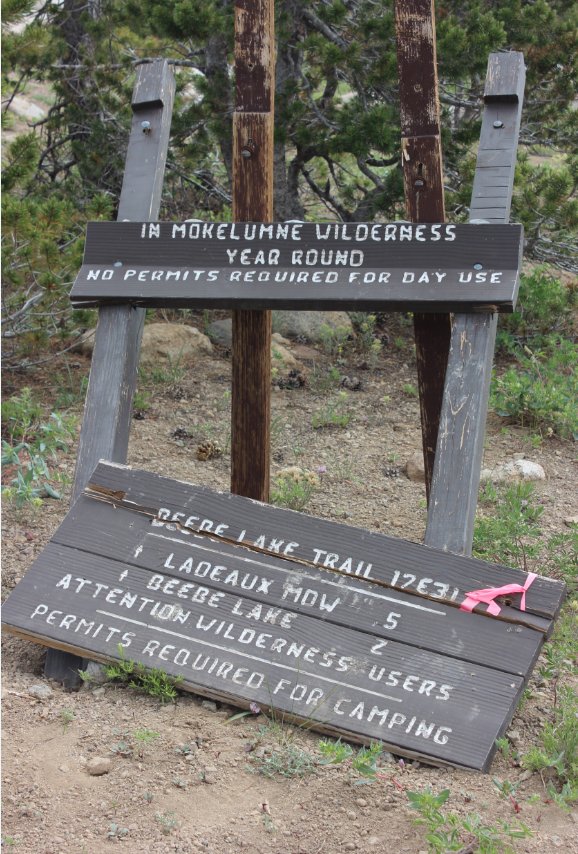 Beebe Lake Trail sign