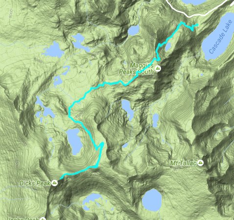 Dick's Peak Trail Route
