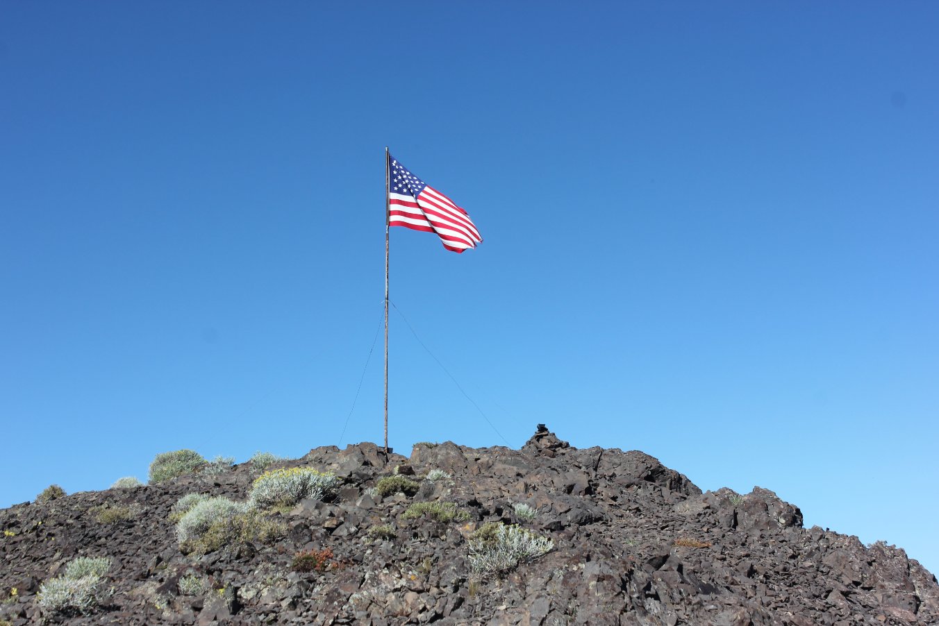 Flagpole at the peak