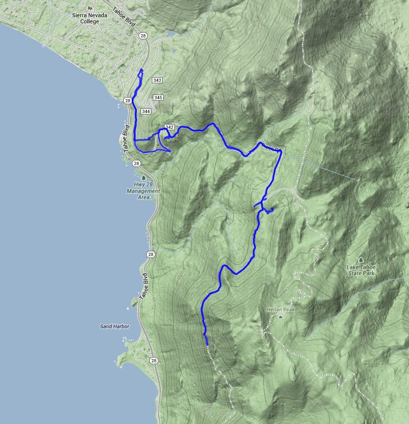 Marlette Flume Trail Route