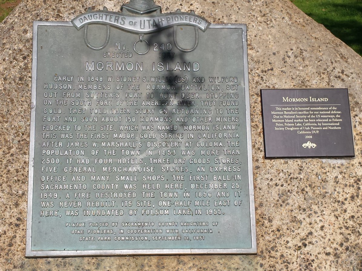 Mormon Island plaque