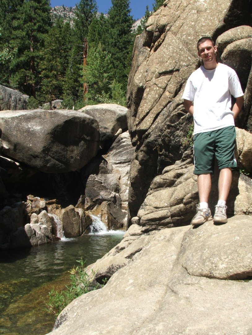 Tristan at a third waterfall