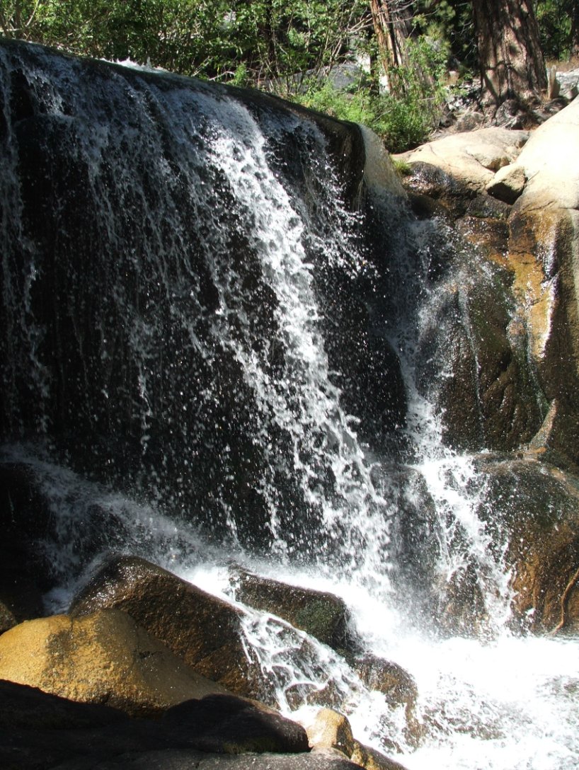 Larger waterfall near a cache