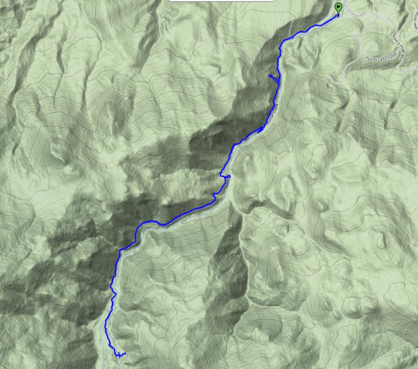 Hunter Creek Falls route