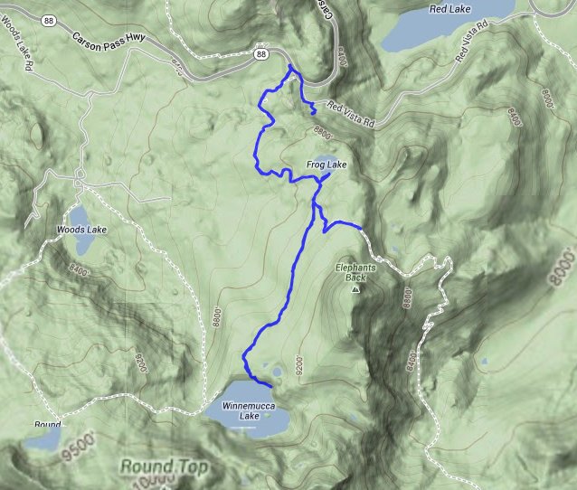 Lake Winnemucca Hike Route