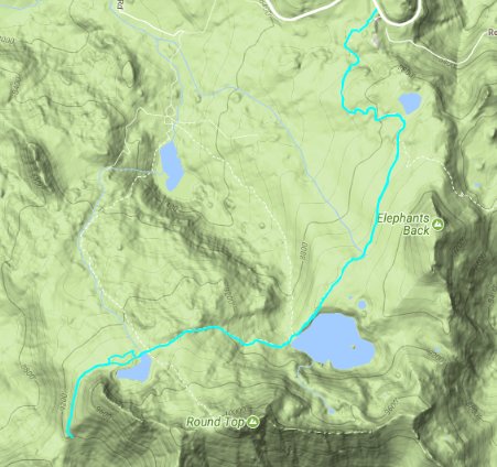 Round Top Lake Hike Route