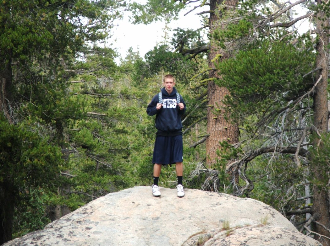 Dustin on a rock
