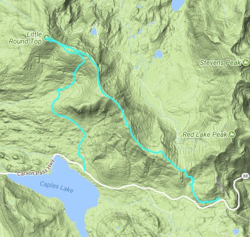 LRT Ridge Hike Route