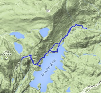 Spaulding Lake Trail to Fordyce Falls Route