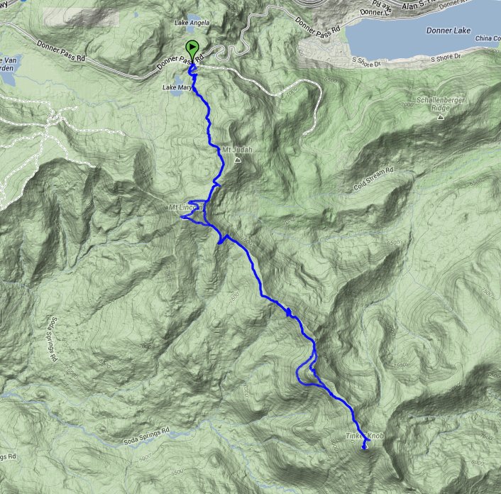 Tinker Knob hike Trail Route